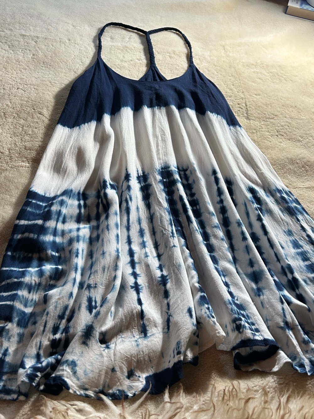 Summer Beach Tie Die Halter Mini Dress